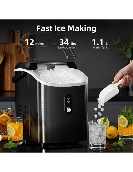 Fabricador de Hielo Nugget Antarctic Star 15.42 kg/día Acero Inoxidable