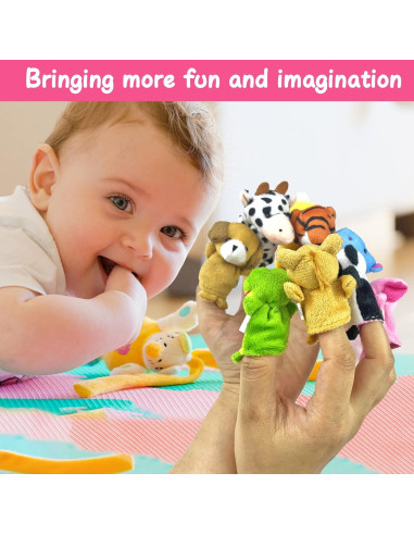 Juego de 24 Marionetas de Dedo XIPEGPA Animales Peluche