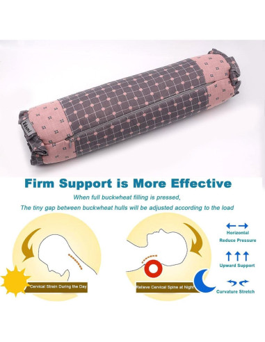Almohada Cervical Edomi de Trigo Sarraceno 40x10 cm Ajustable