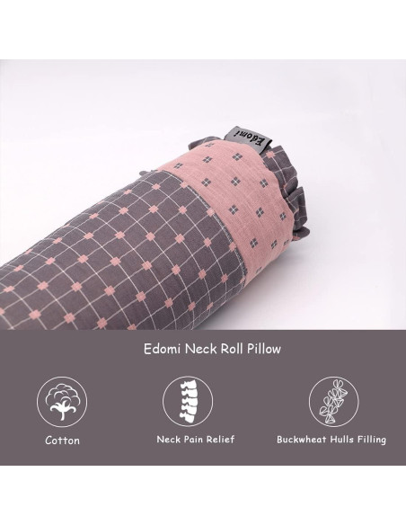 Almohada Cervical Edomi de Trigo Sarraceno 40x10 cm Ajustable