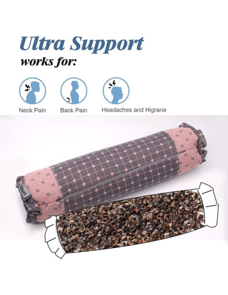 Almohada Cervical Edomi de Trigo Sarraceno 40x10 cm Ajustable