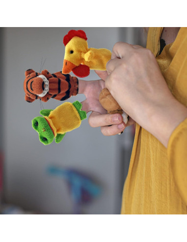 Juego de 24 Marionetas de Dedo XIPEGPA Animales Peluche