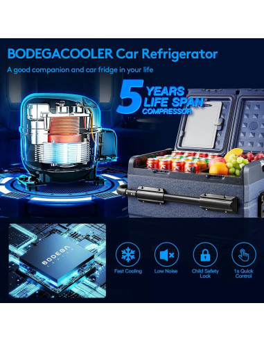 Refrigerador Portátil BODEGACOOLER 48L 12V Doble Zona Control APP