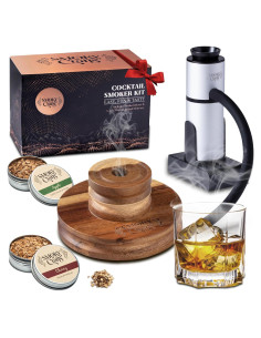 Kit de Ahumador de Whiskey Smoky Crafts SC-007 con Astillas de Madera