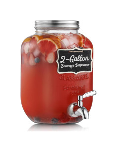 Dispensador de Bebidas de Vidrio NETANY 2 Galones con Grifo Inoxidable