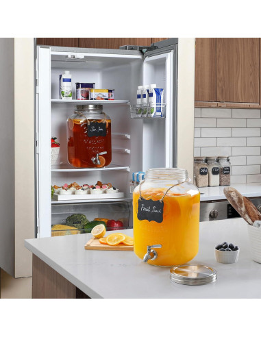 Dispensador de Bebidas de Vidrio NETANY 2 Galones con Grifo Inoxidable