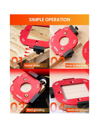 Plantilla de Router TANYO 4 en 1 de Aluminio para Madera