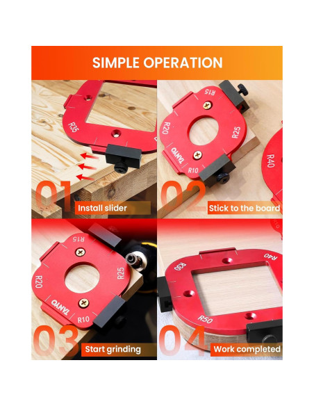 Plantilla de Router TANYO 4 en 1 de Aluminio para Madera