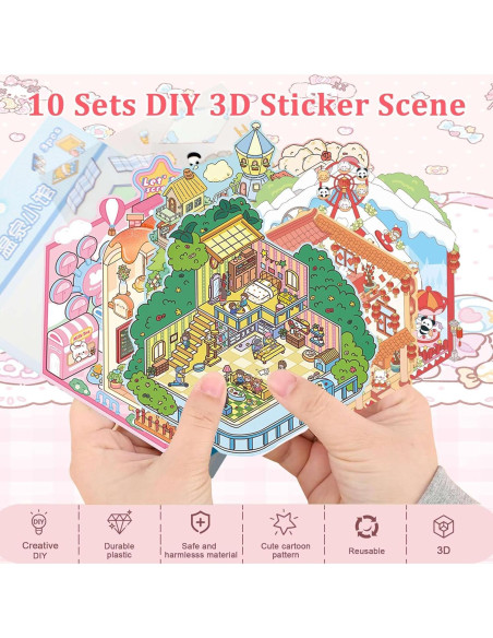 10 Juegos de Pegatinas 3D FUVLIFE para Terapia DIY