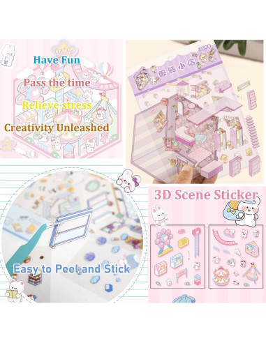 10 Juegos de Pegatinas 3D FUVLIFE para Terapia DIY