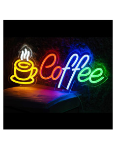 Cartel de Neón Café Moneter 45x19.6 cm Decoración Pared