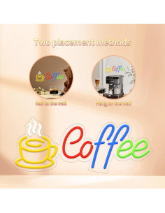 Cartel de Neón Café Moneter 45x19.6 cm Decoración Pared 2