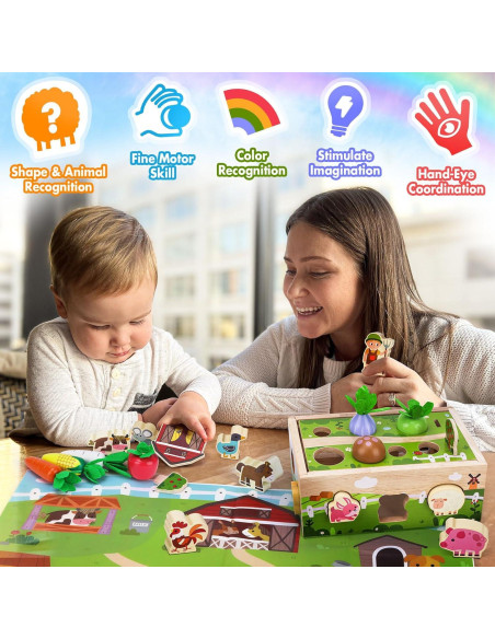 Juguete Sensorial de Madera MuMua Granja 0.86 kg 1-2 Años