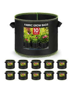 Bolsas de Crecimiento Eowllo 5 Galones 10 Pcs Tela Resistente