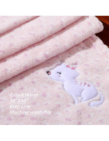 Manta de Felpa Rosa CREVENT 76x102 cm para Bebés