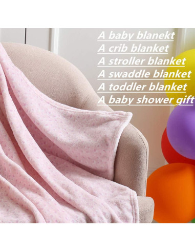 Manta de Felpa Rosa CREVENT 76x102 cm para Bebés