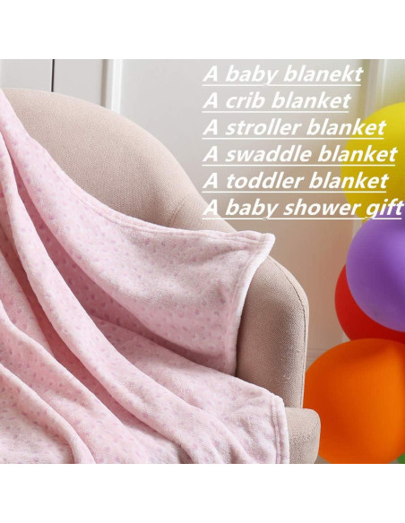 Manta de Felpa Rosa CREVENT 76x102 cm para Bebés