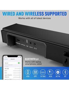 Barra de Sonido PyleUsa PSBV28HB 2.1 Bluetooth 500W 89cm 2