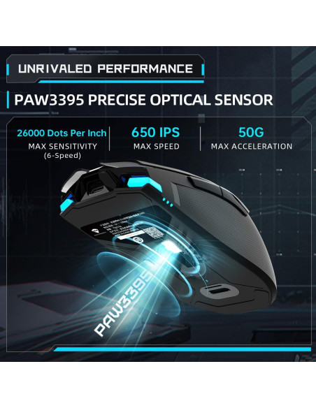 Ratón Inalámbrico para Juegos Machenike M7 Pro 26000 DPI RGB