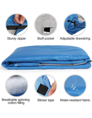 Saco de Dormir REDCAMP Ultra Ligero 190x83cm para Camping