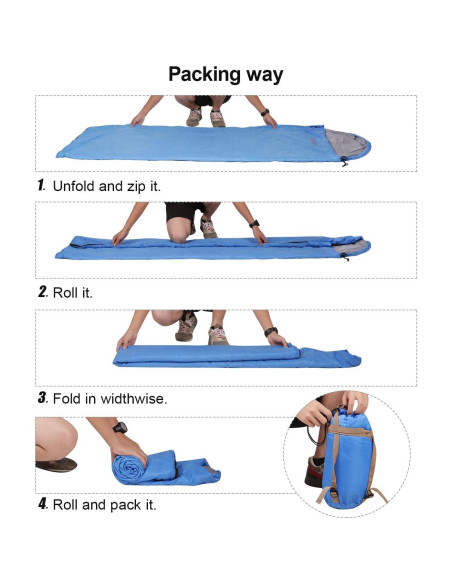 Saco de Dormir REDCAMP Ultra Ligero 190x83cm para Camping