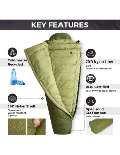 Saco de dormir ATEPA ELEMENTS 450 momia 1 persona 1kg 2