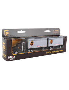 Tractor Daron UPS Die Cast con 2 Remolques para Niños