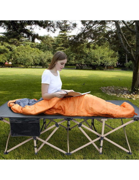 Cama de Camping Plegable REDCAMP XL 201x85cm 272kg Gris