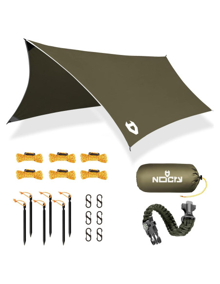 Lona de Lluvia 3.66x3.05m NoCry Verde Oliva 100% Impermeable