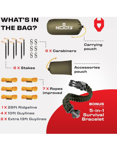 Lona de Lluvia 3.66x3.05m NoCry Verde Oliva 100% Impermeable