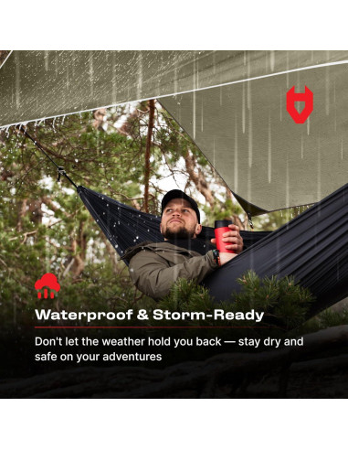 Lona de Lluvia 3.66x3.05m NoCry Verde Oliva 100% Impermeable