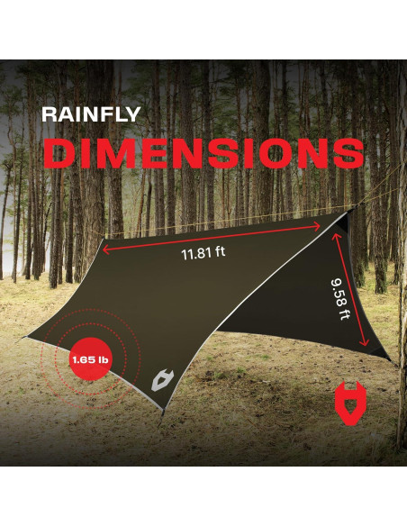 Lona de Lluvia 3.66x3.05m NoCry Verde Oliva 100% Impermeable