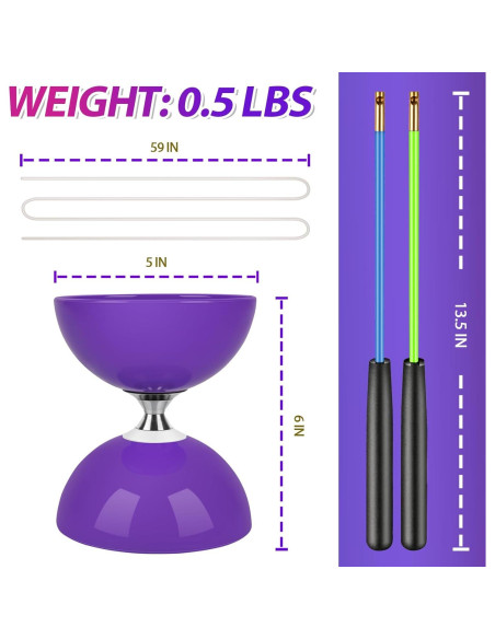 Yoyo Diabolo BODYRHYTHM Pro 12.7 cm con Palos y Cuerdas
