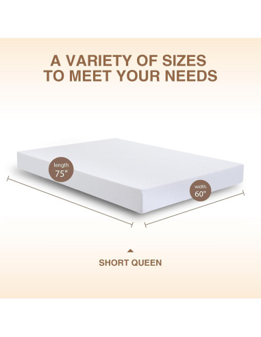 Colchón Dyonery Cama Corta Reina 8 Pulgadas Espuma Memoria