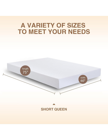 Colchón Dyonery Cama Corta Reina 8 Pulgadas Espuma Memoria
