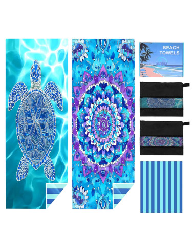 Paquete de 2 Toallas de Playa DFFGGD Microfibra 180x99cm