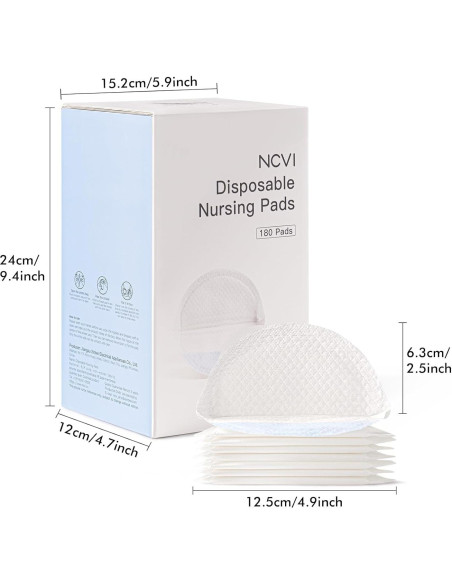 Almohadillas de Lactancia Desechables NCVI 180 Unidades Ultra Absorbentes