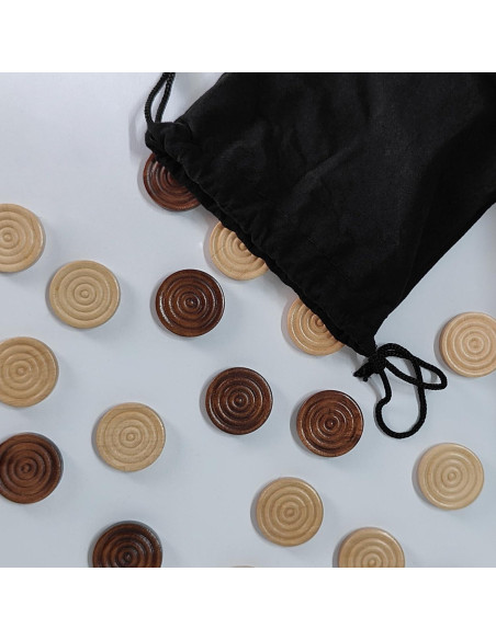 Fichas de Damas y Backgammon Baspoom - 30mm Marrón Natural