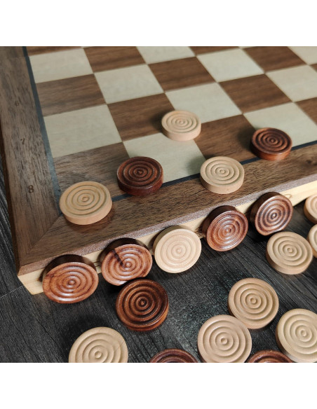 Fichas de Damas y Backgammon Baspoom - 30mm Marrón Natural