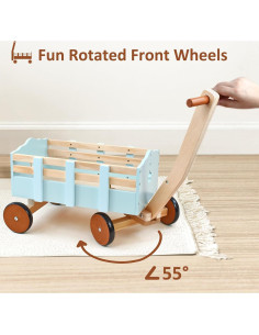 Carrito de Juguete PairPear 2 en 1 Andador y Carga Madera 2