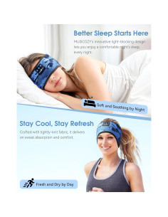 Auriculares Bluetooth MUSICOZY para Dormir y Deporte - Camuflaje Azul 2