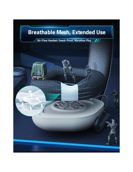 Auriculares Gaming Inalámbricos HW20 - 50mm, 50H, Bluetooth 5.4, RGB