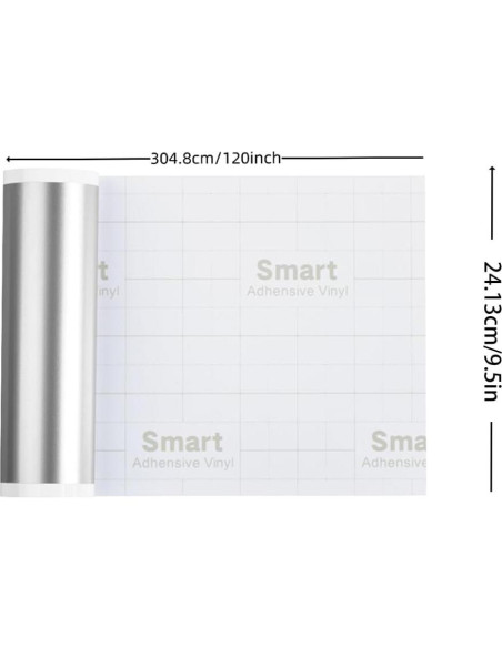 Vinilo Inteligente Permanente YOFONE 24 x 305 cm Plateado
