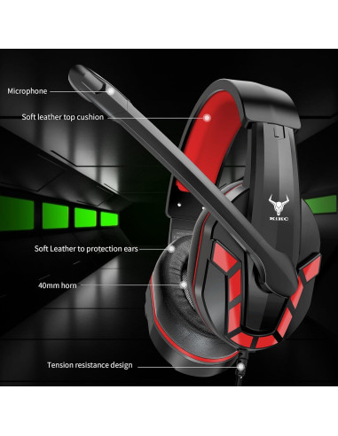 Auriculares Gaming Kikc PS-4 con Micrófono y Control de Volumen