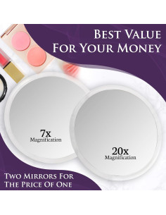 Juego de Espejos Aumentadores 20X y 7X Mirrorvana - Vidrio 2