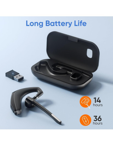 Auricular Bluetooth Inalámbrico Herloreen A6 con Micrófono y Cancelación de Ruido