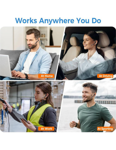 Auricular Bluetooth Inalámbrico Herloreen A6 con Micrófono y Cancelación de Ruido