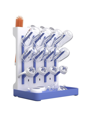 Organizador de Secado de Biberones Veyth Azul - Vertical, 12 Ganchos