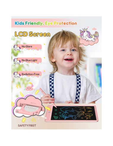 Tableta de Escritura LCD FLUESTON 10" Rosa para Niños