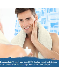 Conjunto de Toallas de Baño DAN RIVER 4 Piezas 68.5x137 cm 100% Algodón 2